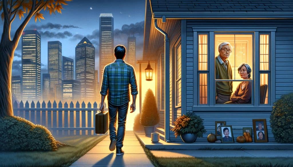 walking away from elderly parent